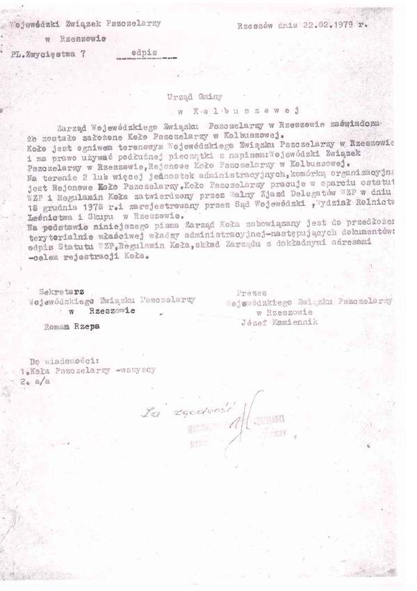 dokument zalozenie kola